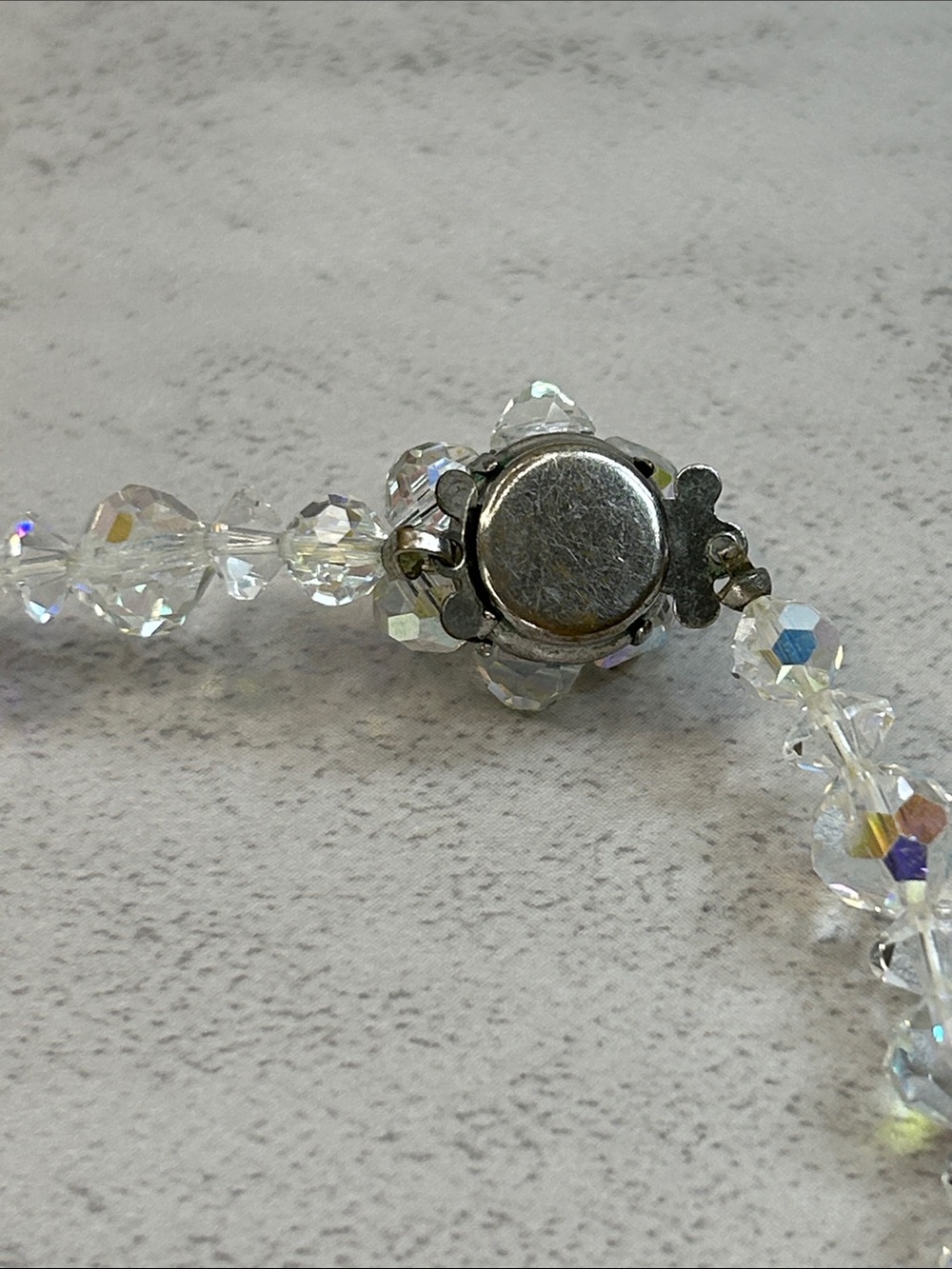 Vintage Aurora Borealis Crystal Bead Necklace - Picture 7 of 7